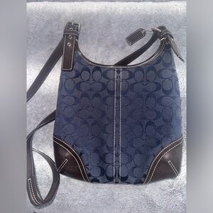 Coach Blue and Brown Crossbody Bag